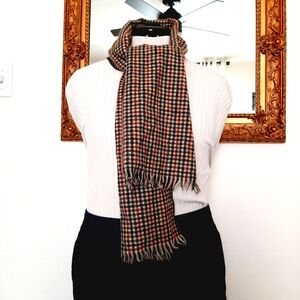 Woolrich Classic Brown Tan Green Black Checkered Scarf